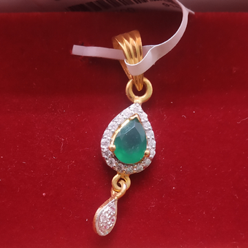 green stone Pendant by S.P. Jewellers
