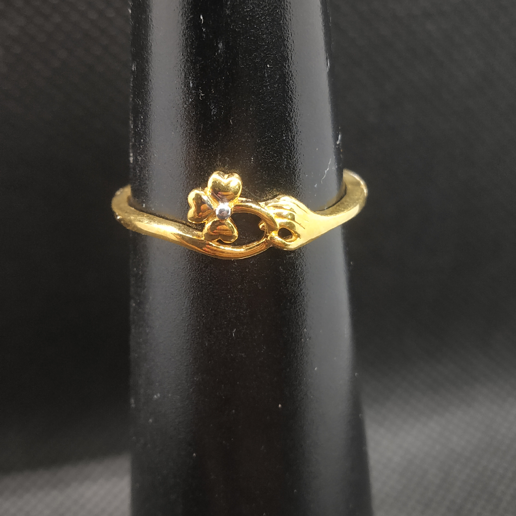 hand flower gold ring