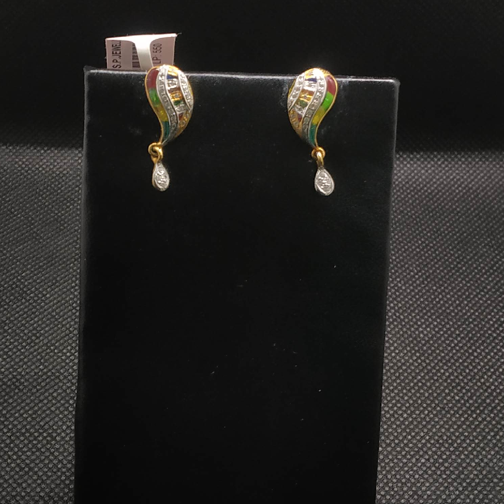 colour diamond earrings gold