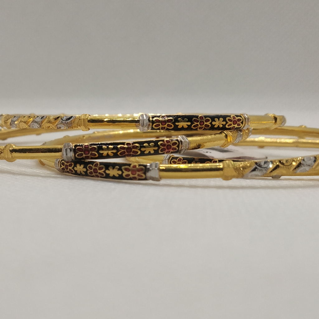 Gold printed bangles