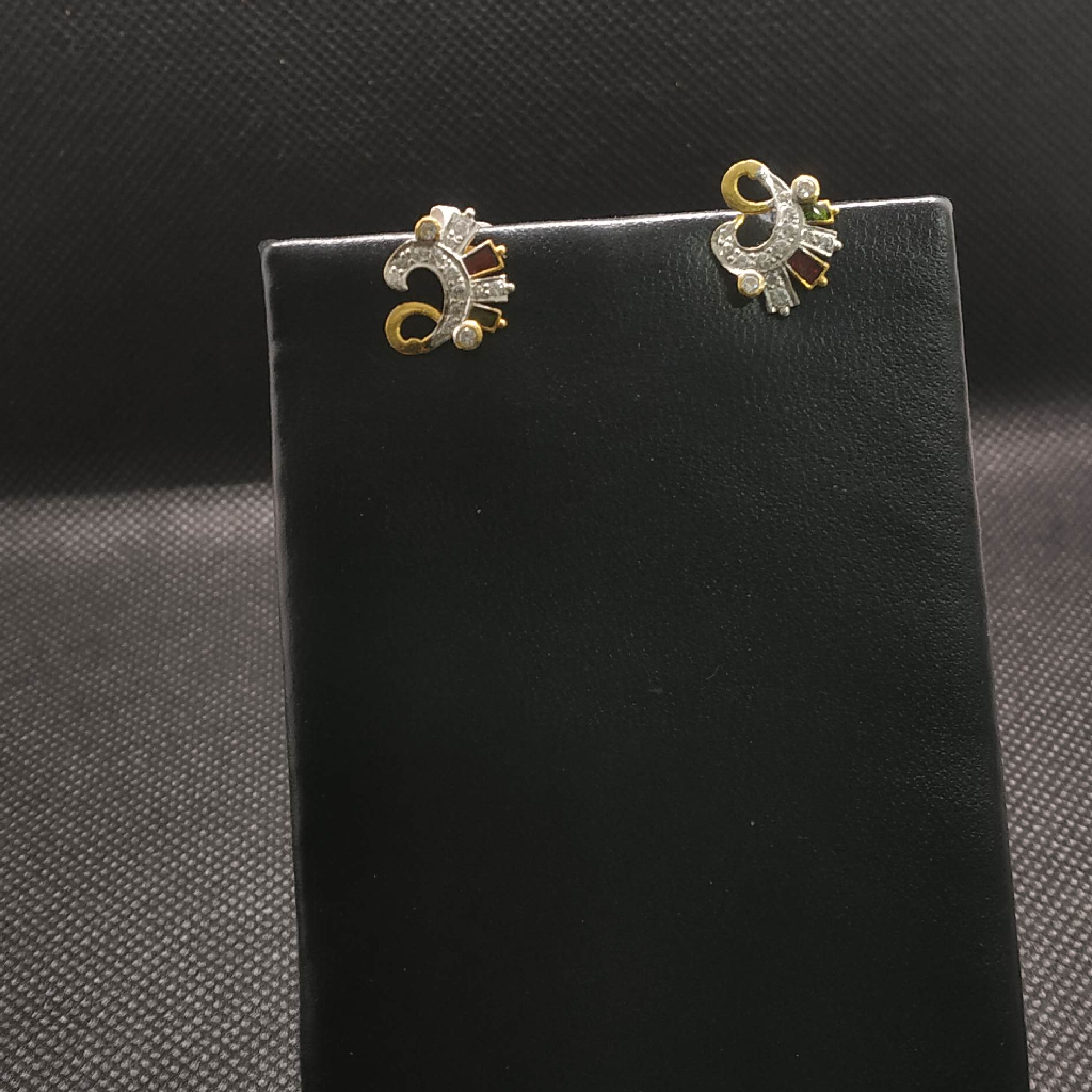 colour diamond gold earrings